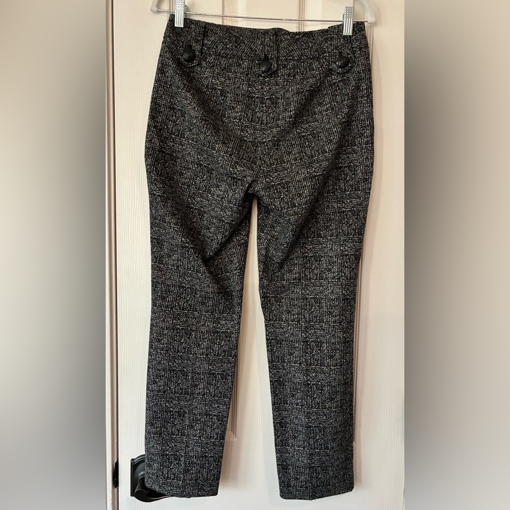 White House Black Market Black and Gray Knit Ponte Pants - Picture 2 of 8